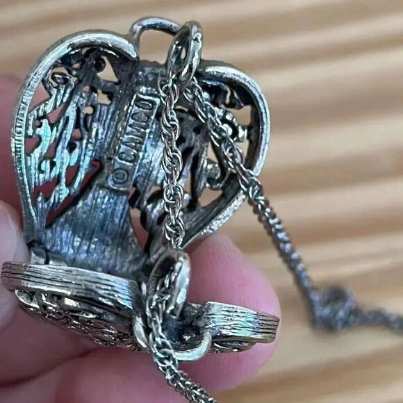 Comco Angel Praying Locket Silver tone Necklace - Picture 6 of 11